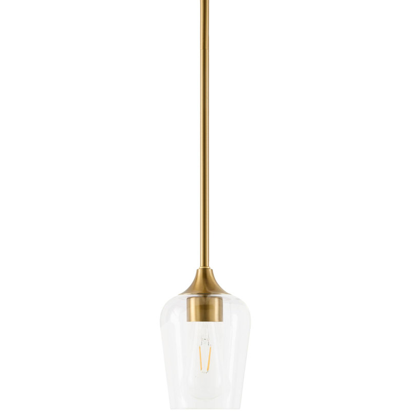 Luminaire suspendu Yueva, Laiton, Clair, H 7 po x l 5 po x P 5 po