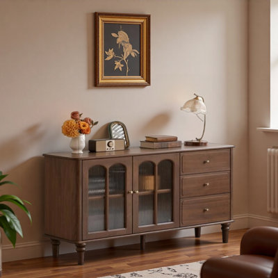 American-Style Vintage Round Corner Accent Cabinet