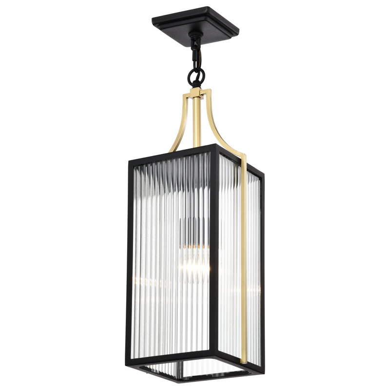 Holden - Hanging Pendant - Gold And Black Finish - Clear Glass