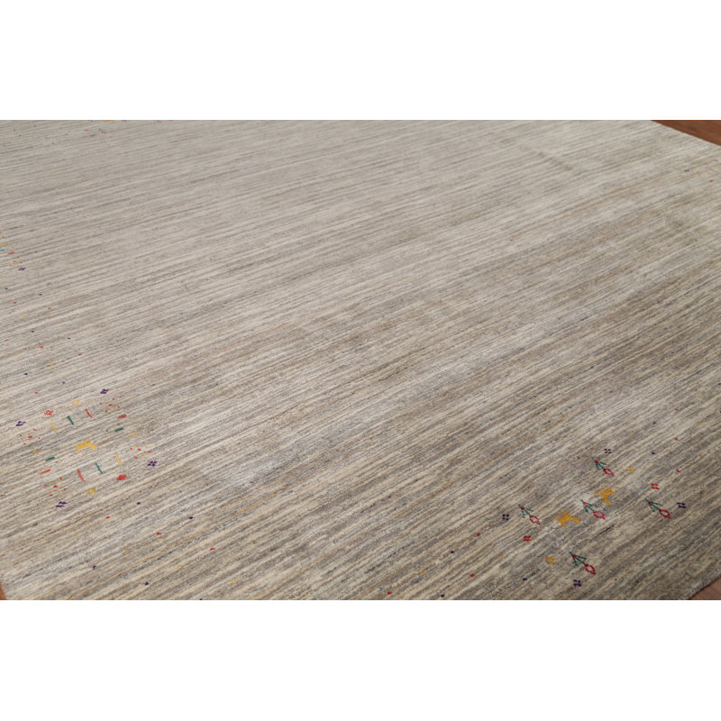 Tapis carré rayé à la main Gabbeh