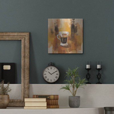 «Abstract Coffee 4» par Silvia Vassileva, art mural en métal, 12 po x 12 po