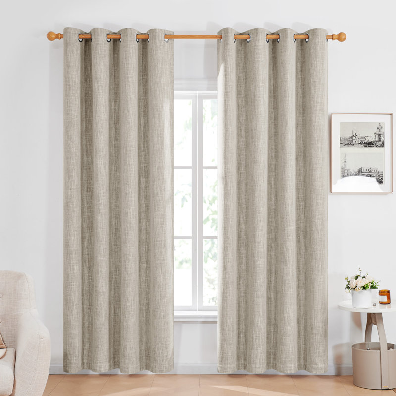 Milay Blackout Grommet Curtain Panel, Khaki, 52" W x 108" L