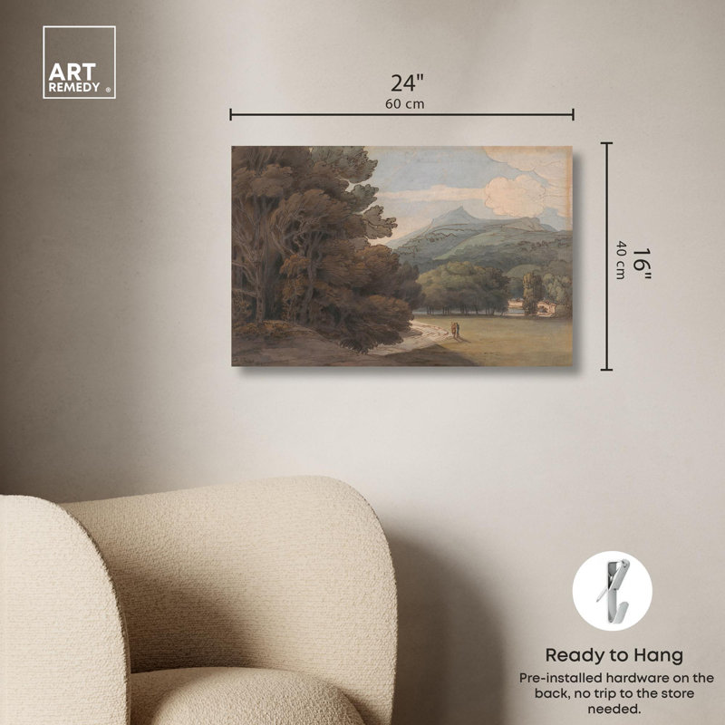 Near Ambleside Canvas Vintage Landscape Art by Art Remedy, 16" H x 24" W, Wrapped Canvas