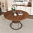 Expandable Dining Table with Shelf & Metal Base