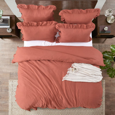 Linen Blend Farmhouse Duvet Cover Set