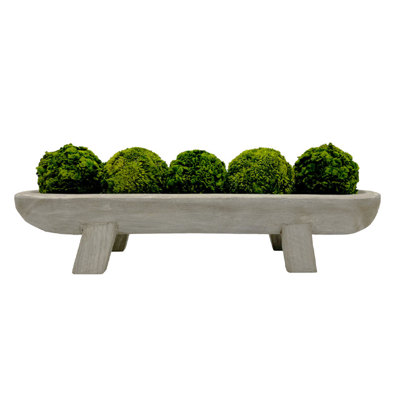 Bol décoratif en bois avec boules de coq préservées Maggie