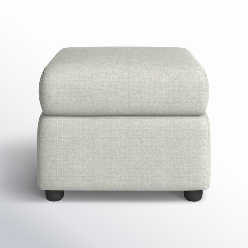 Godwin Upholstered Ottoman, Drusky Moonglow Sustain® Basketweave