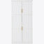 Armoire de cuisine autoportante 35,5 x 17,6 x 70,9 pouces, armoire de rangement haute avec 4 portes, 2 tablettes de porte, 8 plateaux coulissants et tablette réglable pour la salle à manger, blanc-428865569