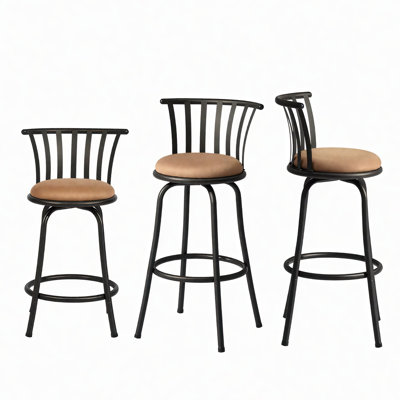 360° Swivel Bar Stool With 24"/29" Adjustable Height & Sturdy Metal Frame(Set Of 3)
