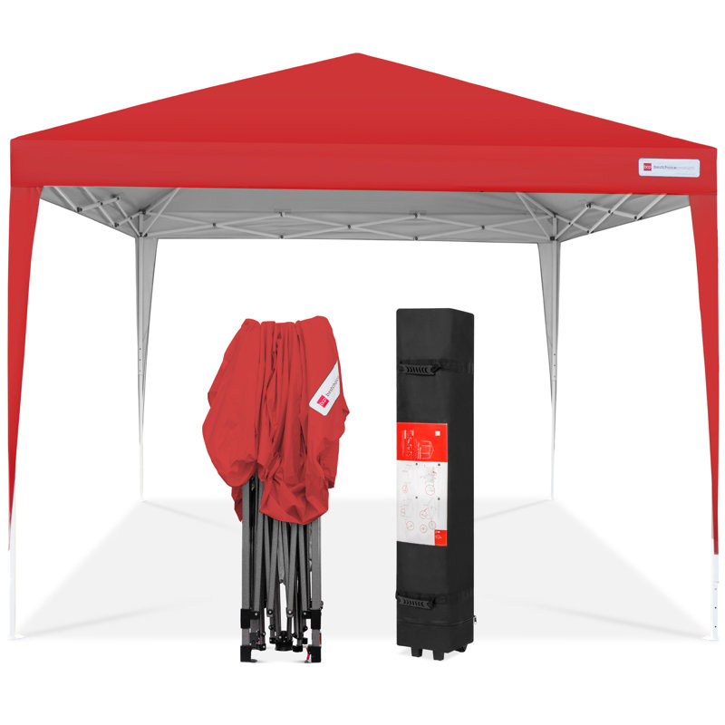Tan 10x10ft Portable Pop-Up Canopy Tent with Carrying Bag
