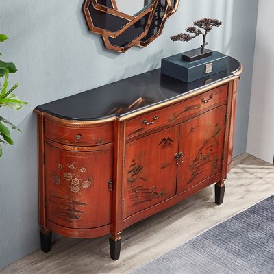Buffet demi-rond en bois massif de style américain