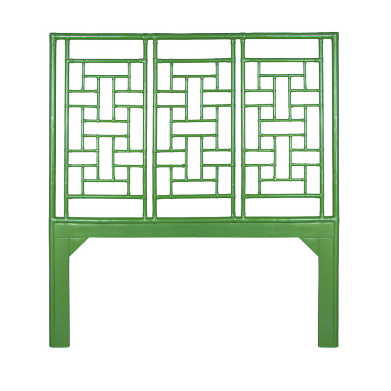 Ohana Rattan Open-Frame Headboard, Bright Green, Queen
