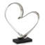 Shahzaib 16" Raw Silver And Black Heart Sculpture