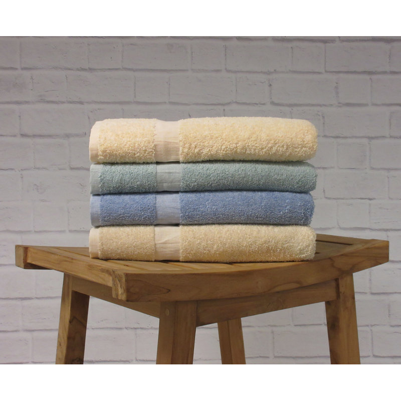 Fibertone by 1888 Mills Bath Towel Cam Border Terry 24x50 10.50 lbs|dz, Green