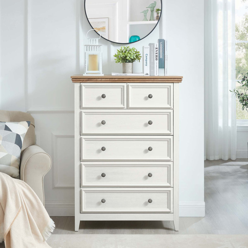 Commode 6 tiroirs Rajene, Beige dupliqué