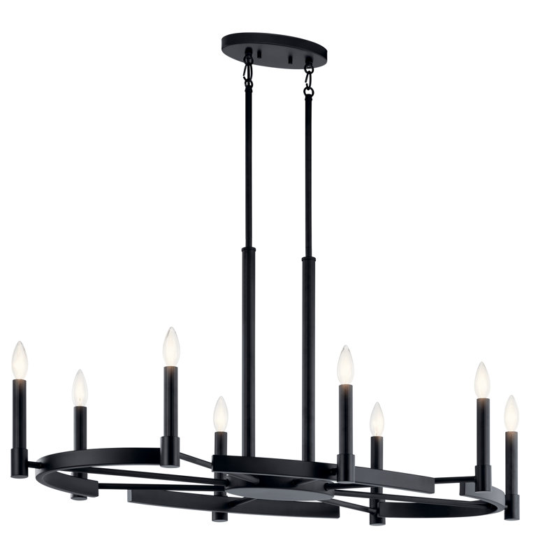 Tolani 8 - Light Wagon Wheel Chandelier, Black