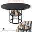Table de salle à manger ronde pour 4-6, table de cuisine circulaire de 47 po avec tablette de rangement et structure en métal robuste, table de salle à manger moderne pour cuisine, salon, appartement, bureau, noir-1455401886