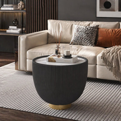 Table basse d'appoint moderne en cuir PU
