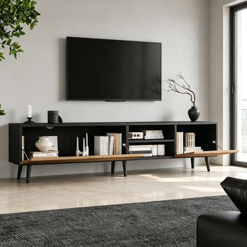 Unfinished TV Stand for TVs up to 78" with Fireplace Included