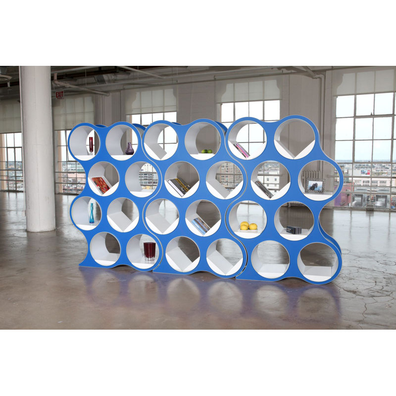 Bibliothèque géométrique BOLLA Pop, 8 tablettes, Bleu arctique