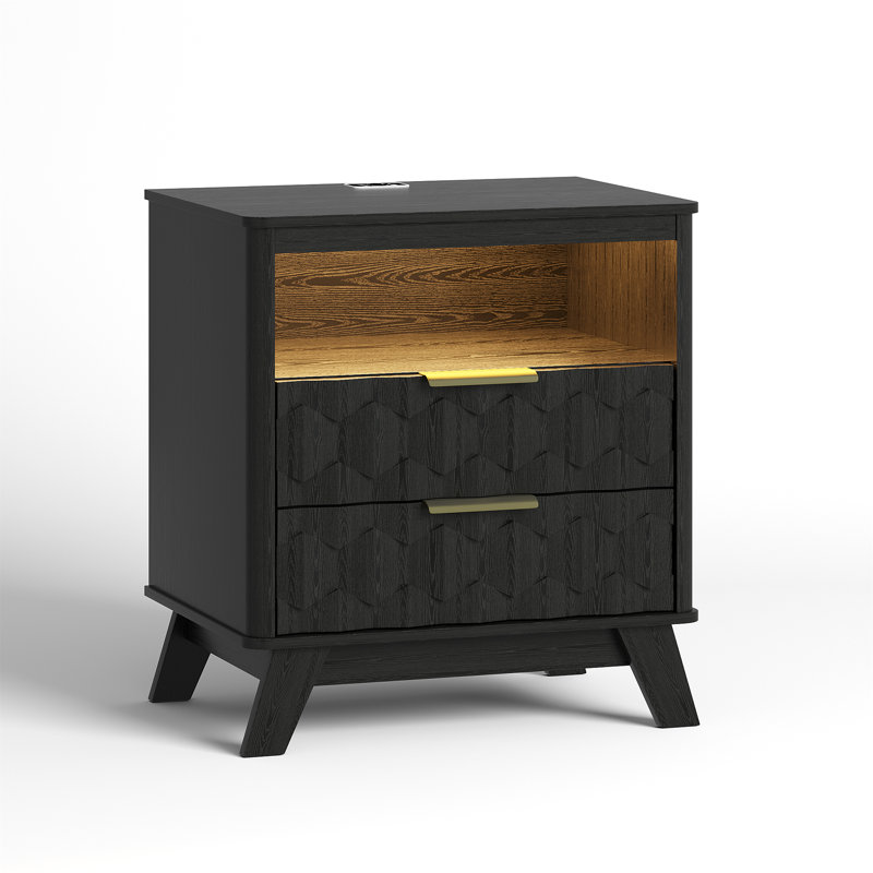 50cm W Bedside Table, Black