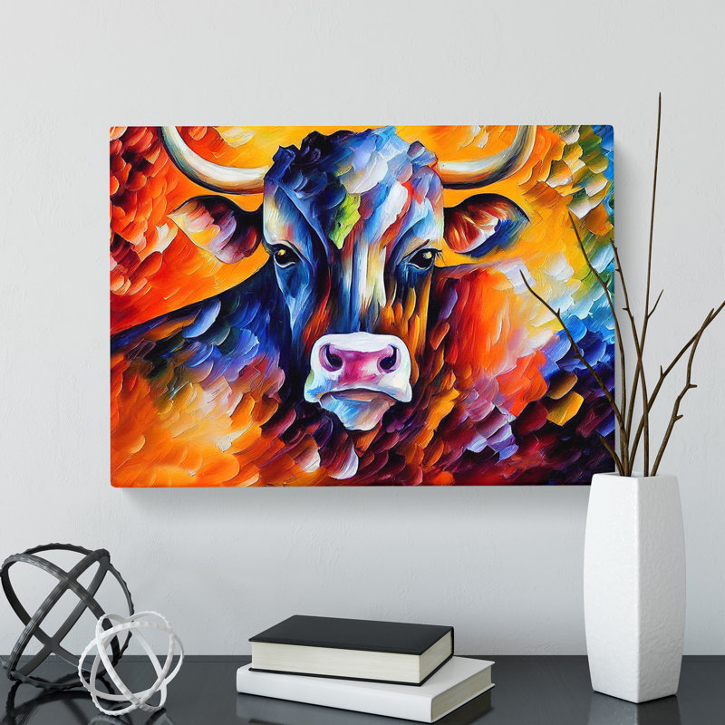 Cow Painting Vol.4 Abstract - Wrapped Canvas, 40cm H x 60cm W x 3cm D