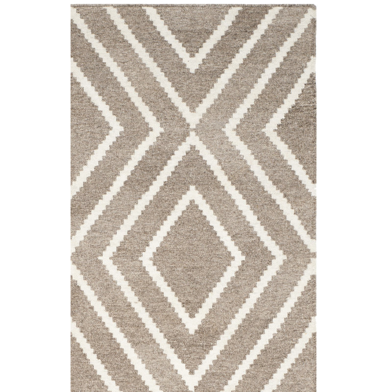 Tapis en viscose / laine tissé à la main Whittlesey ivoire / gris, Rectangle 5 pi x 8 pi