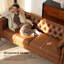 Canapé de 85 po en similicuir, canapé moderne avec boutons capitonnés, canapé confortable avec assise profonde