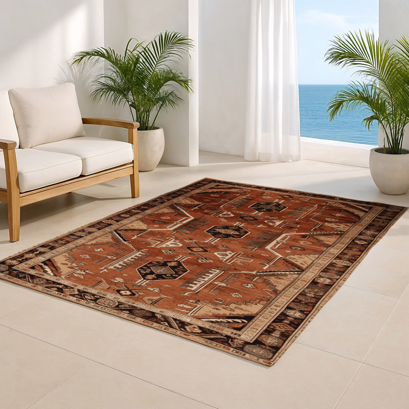 Tapis d'intérieur et d'extérieur brun Persian, Rectangulaire 2 pi x 3 pi