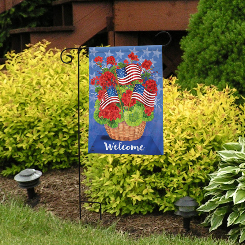 Drapeau de jardin patriotique panier d'été