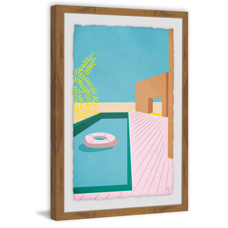« the pool », reproduction encadrée, H 24 po x l 16 po x P 1,5 po