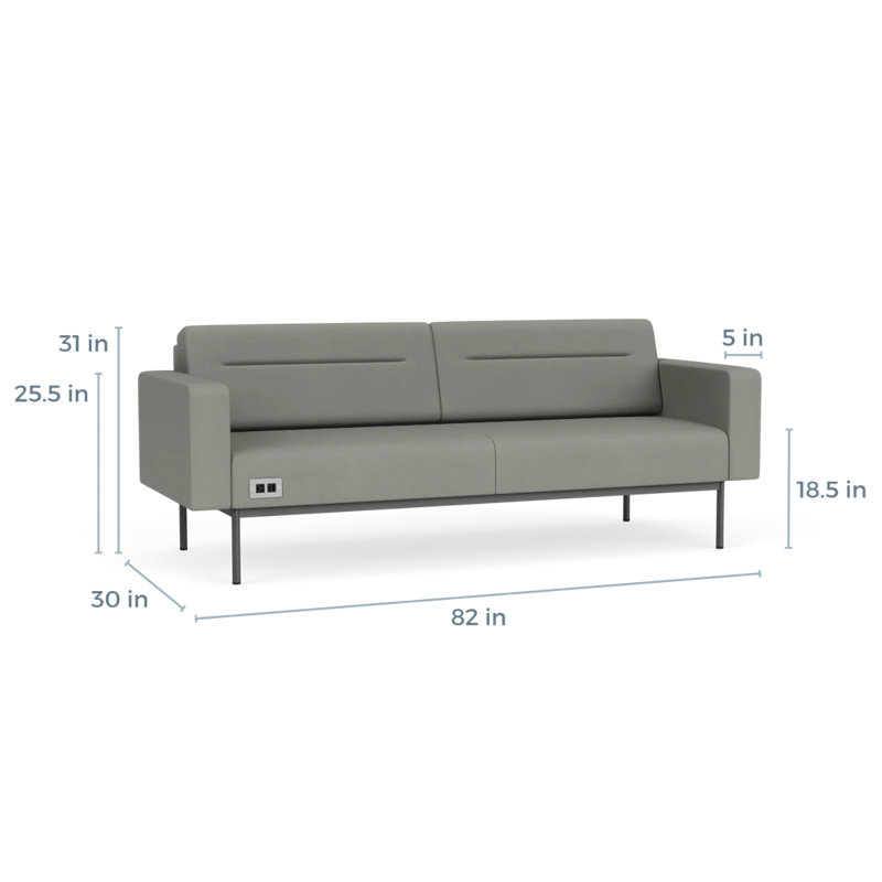 Canapé de réception Darsey, Avec alimentation, Patriot Plus, Gris anthracite