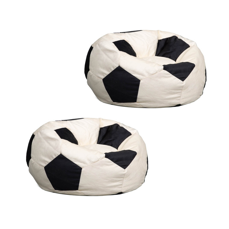 Ensemble de 2 fauteuils à billes Big Joe Sports Ball, taille ballon de soccer, polyester doux, 2,5 pieds