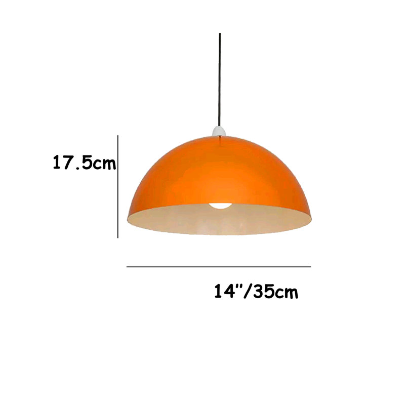 22cm H Steel Bowl Pendant Shade ( Screw On ), Orange