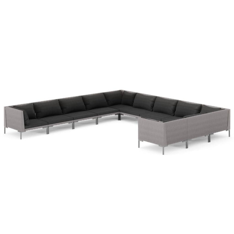 350cm Wide Outdoor Patio Sectional with Cushions