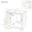 Ensemble de meuble-lavabo autoportant avec cadre en bois massif 36 po, 3 tiroirs et portes à fermeture douce-130940352