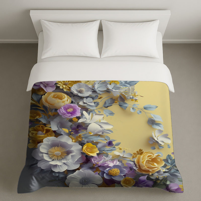 Housses de couette à motif floral, Grand lit