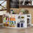 L-shaped Reception Desk With 3 Drawers & Glass Display Cabinet, Retail Counter Front Desk Reception Counter With Cabinet