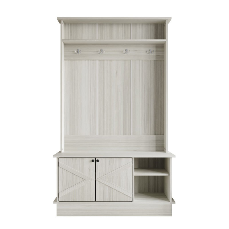Arbre d'entrée avec armoire de rangement, Gris clair