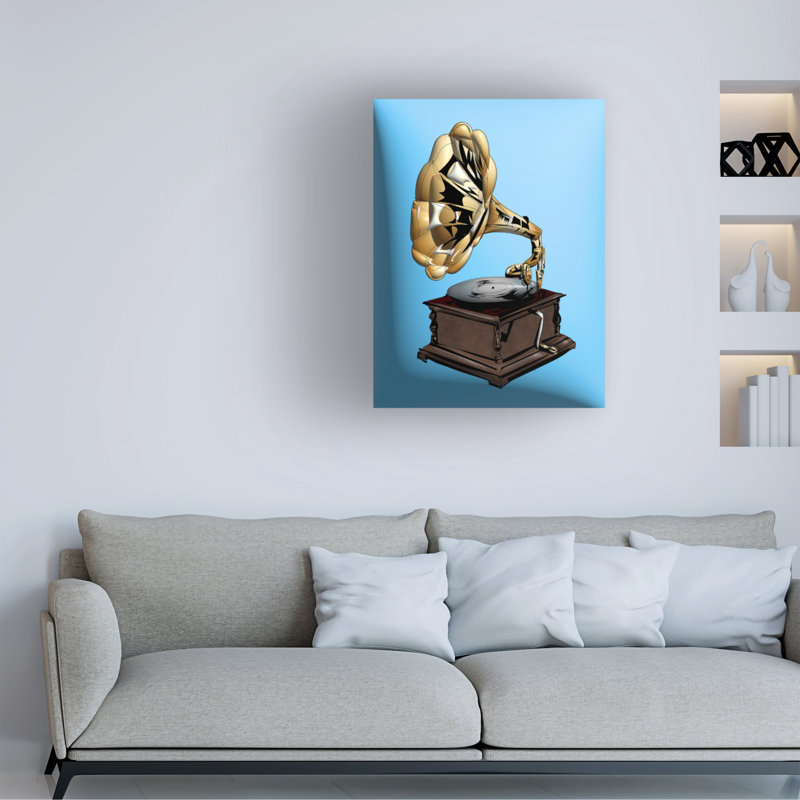 Art sur toile, Phonograph, H 14 po x l 19 po