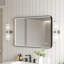 Miroir de salle de bain anti-buée 36 po x l 24 po avec éclairage latéral, DEL à intensité variable tricolore et fonction mémoire, étanche IP44, cadre noir
