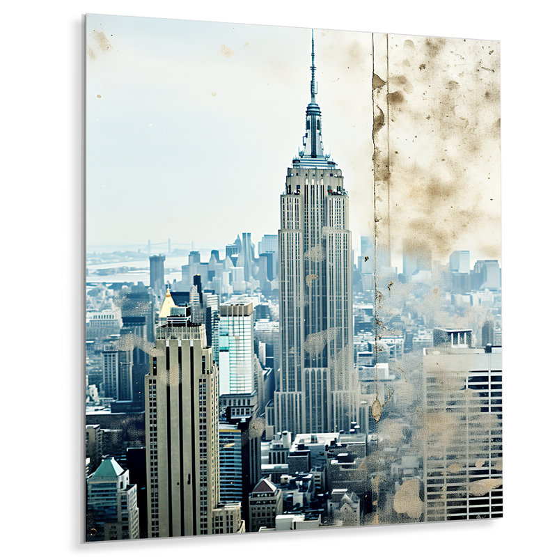 New York Empire State Window Views III - art mural en métal New York City, H 20 po x l 12 po x P 1 po