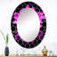Miroir mural traditionnel simple fleur de chrysanthème sur fond noir-48382483