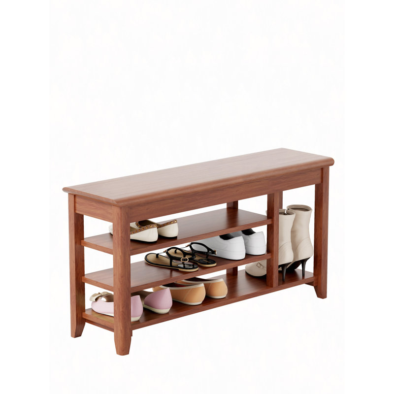 Solid Wood Shoe Rack, Shoe Bench, Entryway Bench