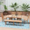 Vinnie 6 - Person Patio Dining Set Umbrella Hole Included Rectangular Table