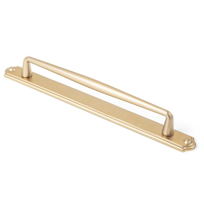 Solid Spindle Bar Pull With Backplate(Cban), 7 3/5", Champagne Bronze