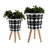 S/2 10/12" Diamond Planter W/ Wood Legs