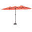 Grand parasol d'extérieur double face 14,8 pi avec manivelle (orange) (sans base)