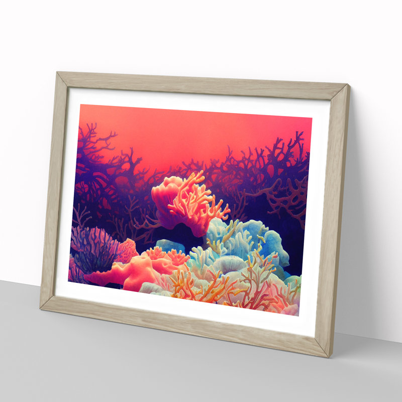 The Coral Reef Vol.5 - Single Picture Frame Print, 34cm H x 46cm W, Light Grey/Brown