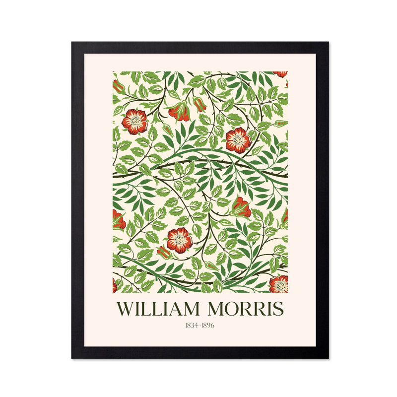 William Morris - motif de fleurs n ° 1, Cadre noir, Affiche, H 16 po x l 20 po